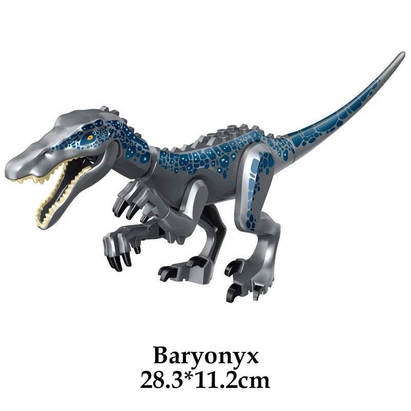 Jurassic Dinosaur Building Blocks Set - Raptor and T-Rex Figure Bricks
