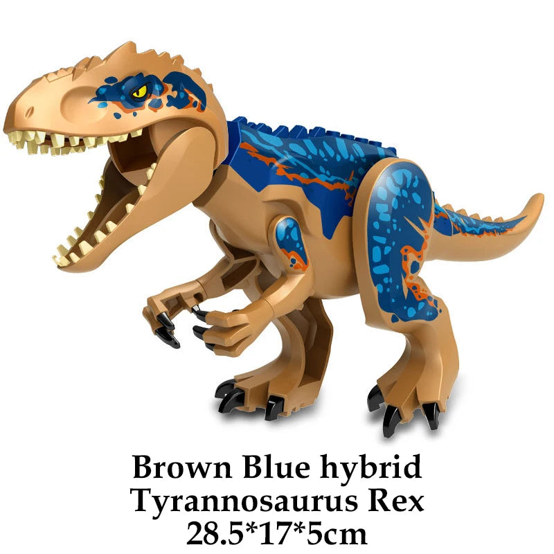 Jurassic Dinosaur Building Blocks Set - Raptor and T-Rex Figure Bricks