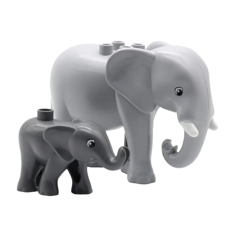 Zoo Animal Building Blocks Set - Elephant Tiger Bird Brick Toy