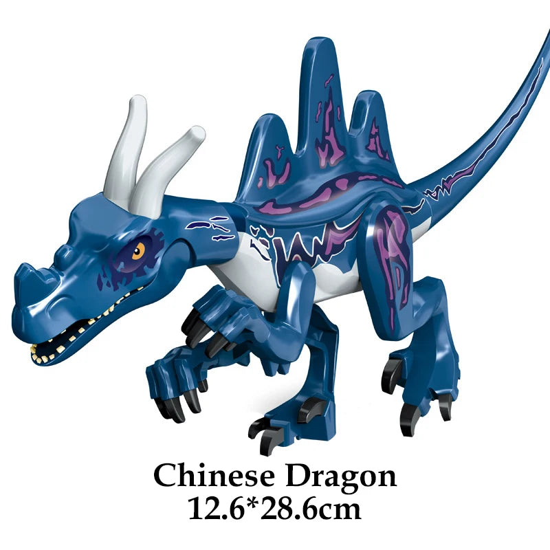 Jurassic Dinosaur Building Blocks Set - Raptor and T-Rex Figure Bricks