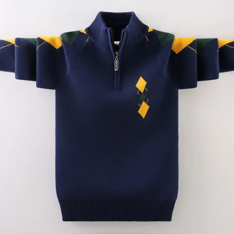 Boys Cotton Cardigan Sweater - Button Front Winter Layer