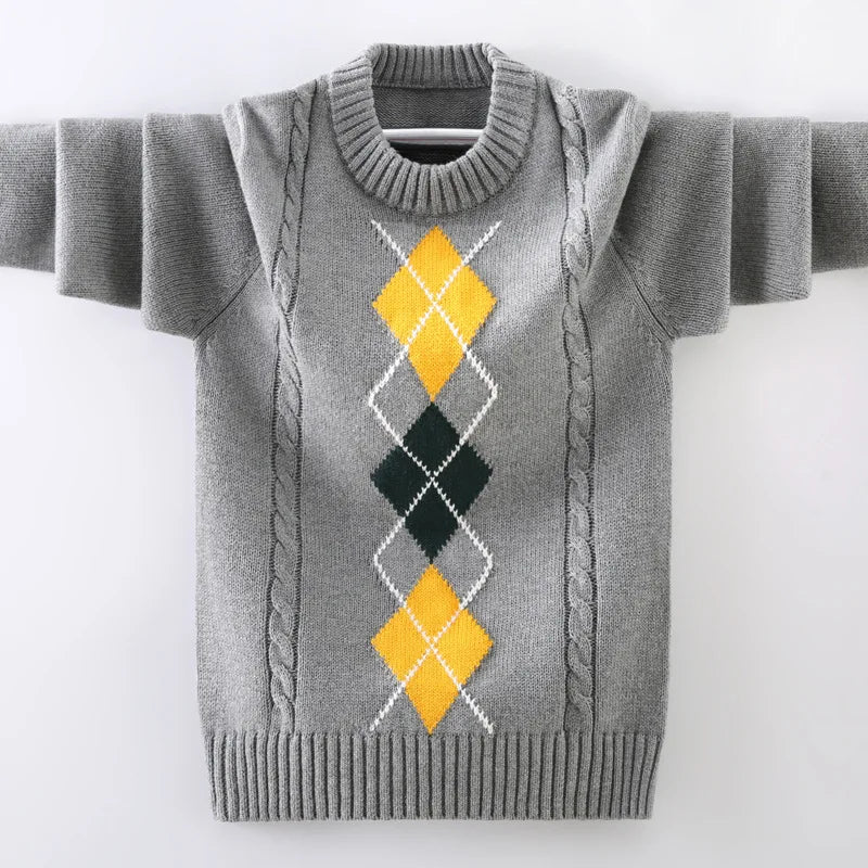 Boys Cotton Cardigan Sweater - Button Front Winter Layer