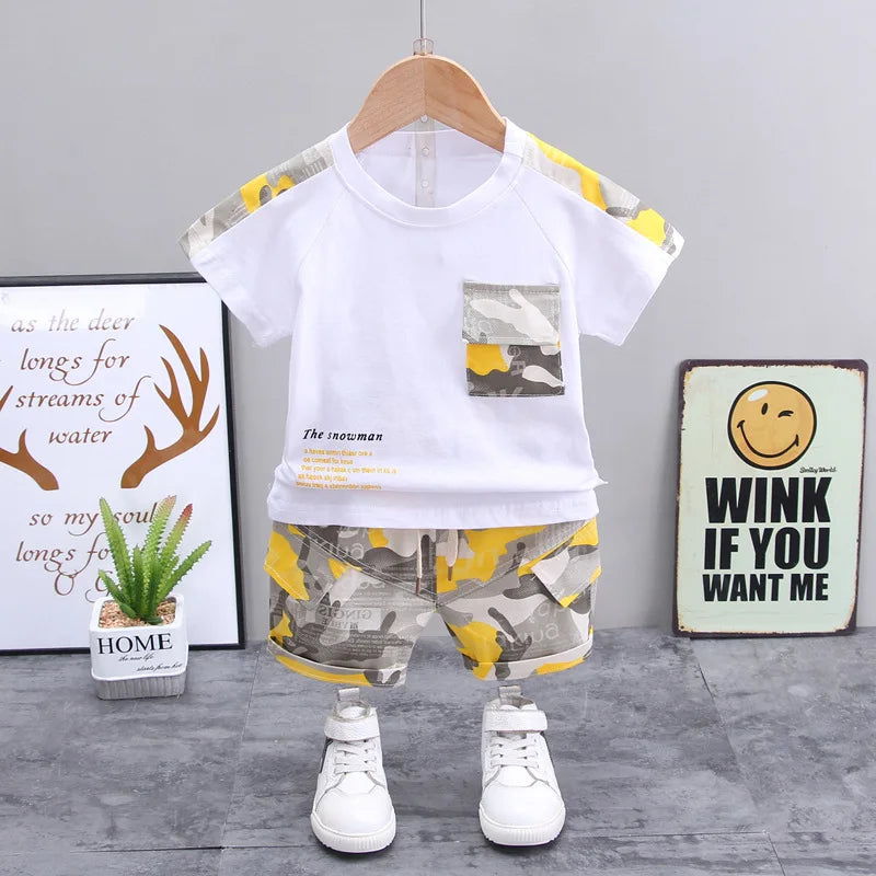 Toddler Sports T-Shirt and Shorts Set - Cotton Two-Piece Outfit