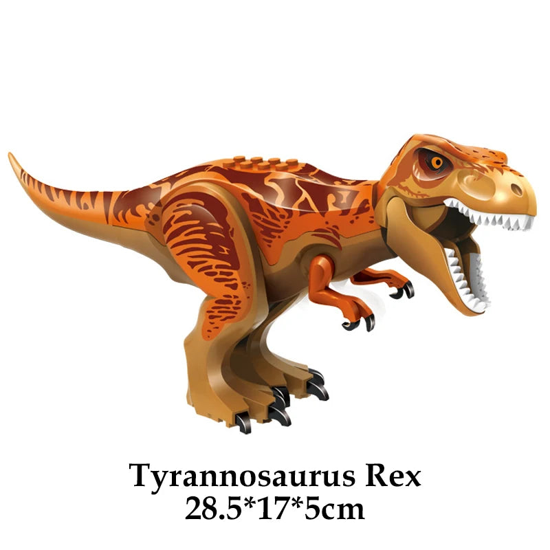 Jurassic Dinosaur Building Blocks Set - Raptor and T-Rex Figure Bricks