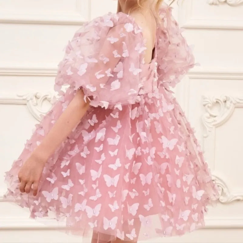 Baby Girls Butterfly Tulle Tutu Dress - Birthday Pageant Look
