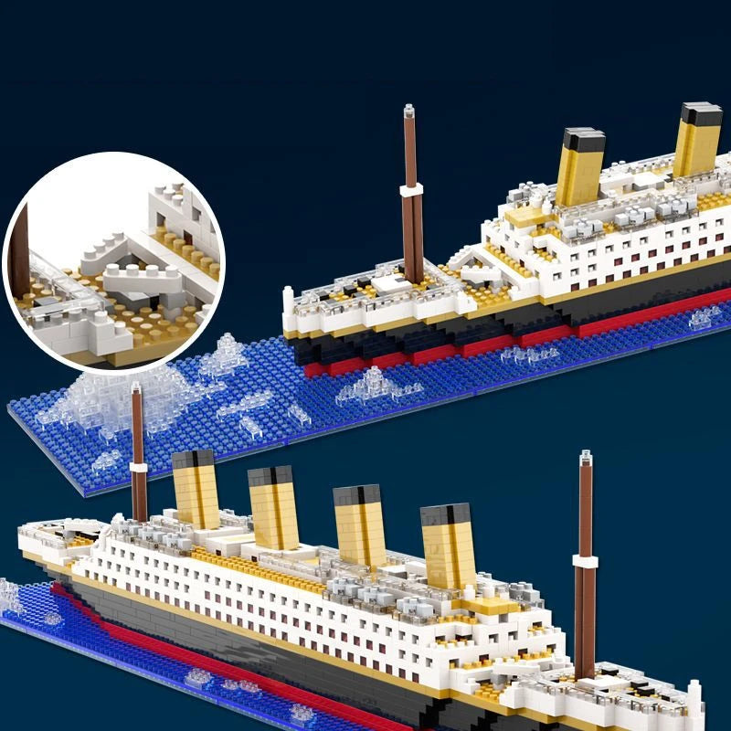 Titanic Iceberg Cruise Ship Building Blocks Set - Micro Brick Model