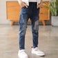 Boys Skinny Denim Jeans - Elastic Waist Casual Trousers