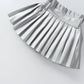 Girls High Waist Pleated PU Leather Mini Skirt