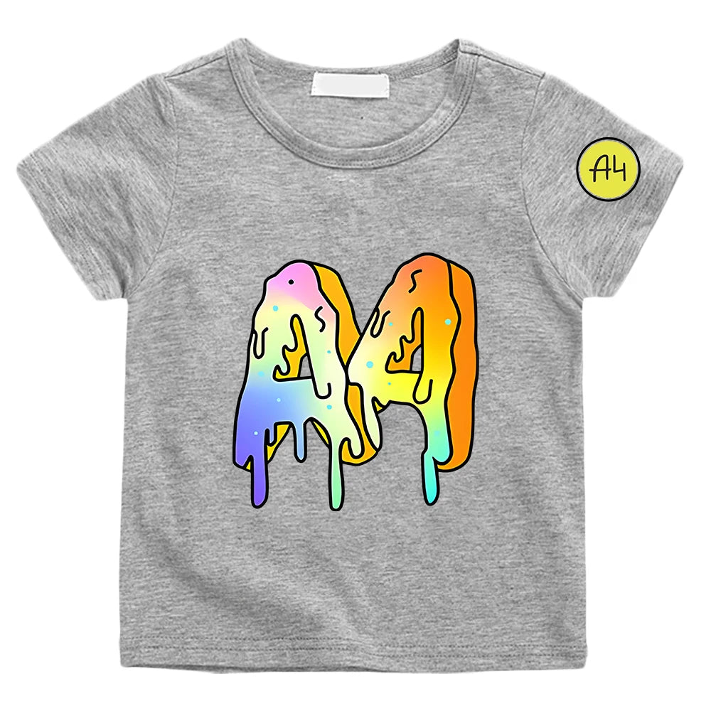 Kids Donut Graphic T-Shirt - Cotton Summer Short Sleeve Top