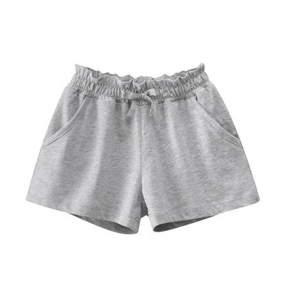 Girls Solid Cotton Casual Summer Shorts