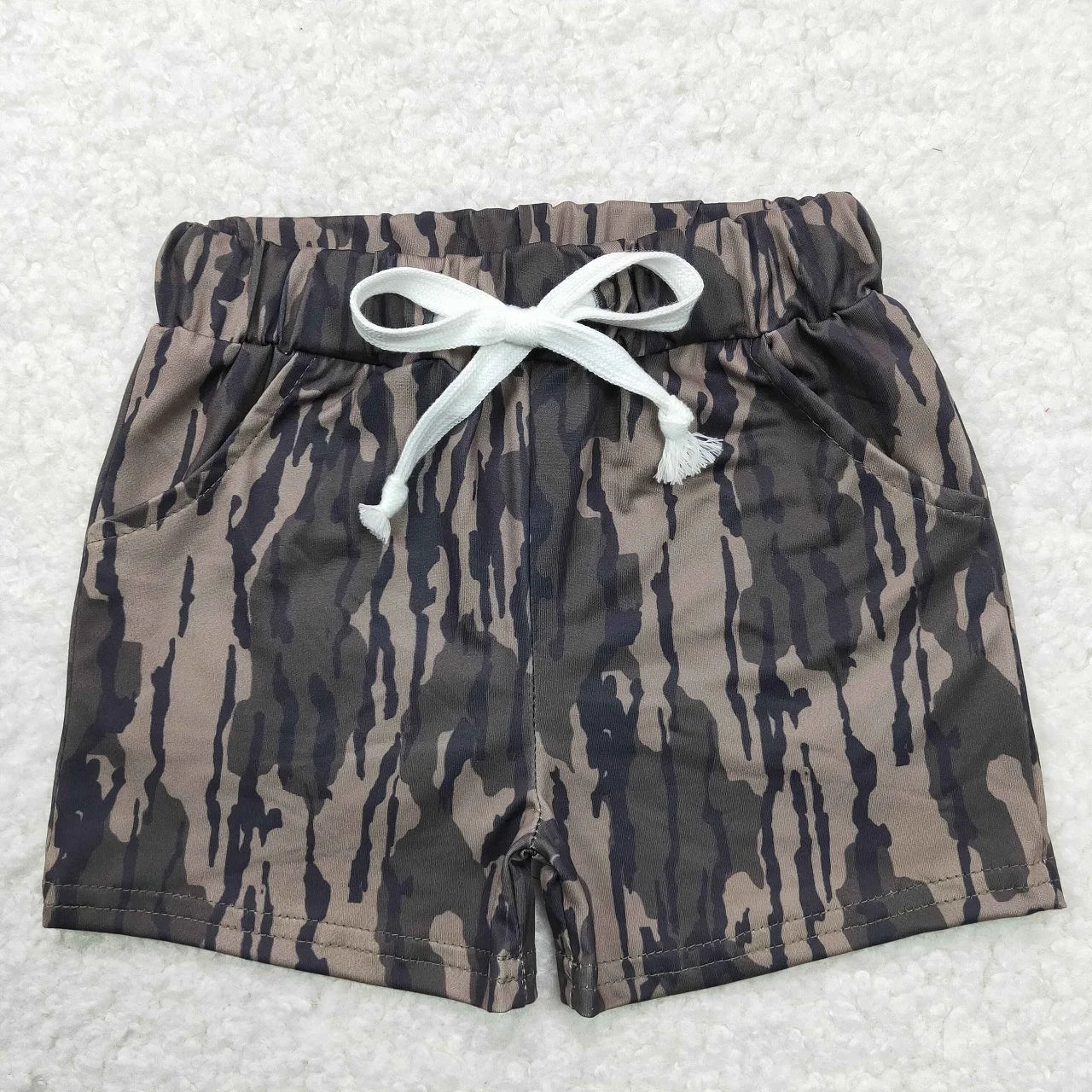 Toddler Boys Camo Pocket Shorts - Elastic Waist Summer Pant