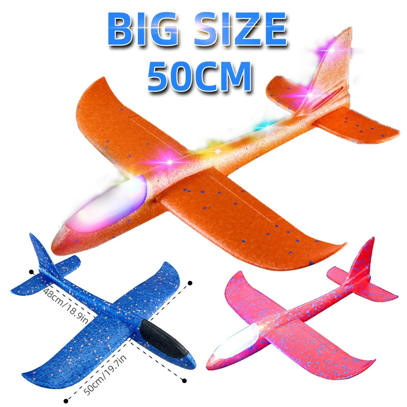 Foam Plane Glider Toy - 33/50CM Hand Throw Outdoor Airplane
