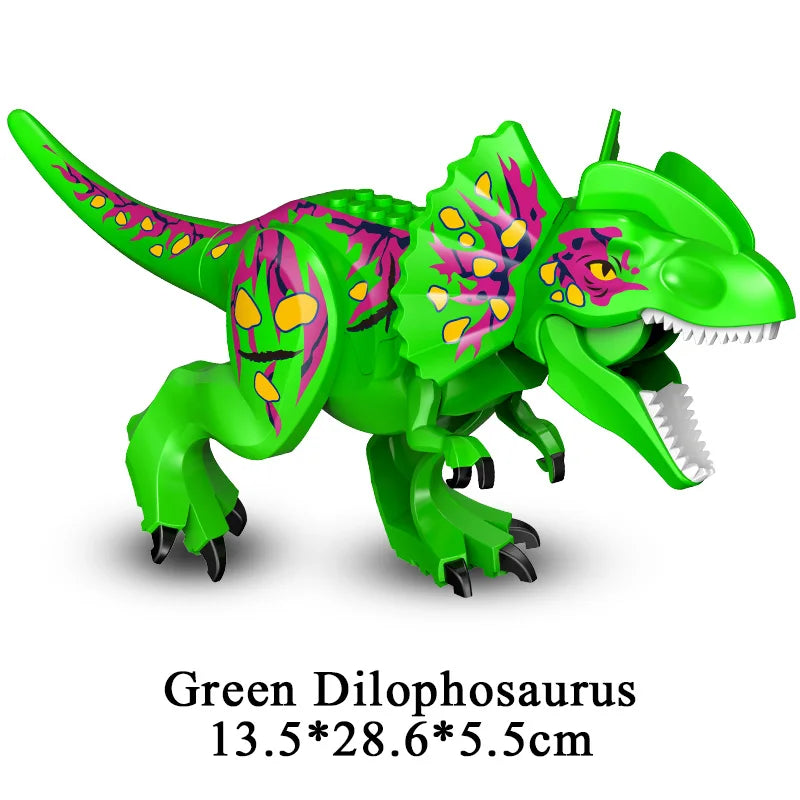 Jurassic Dinosaur Building Blocks Set - Raptor and T-Rex Figure Bricks