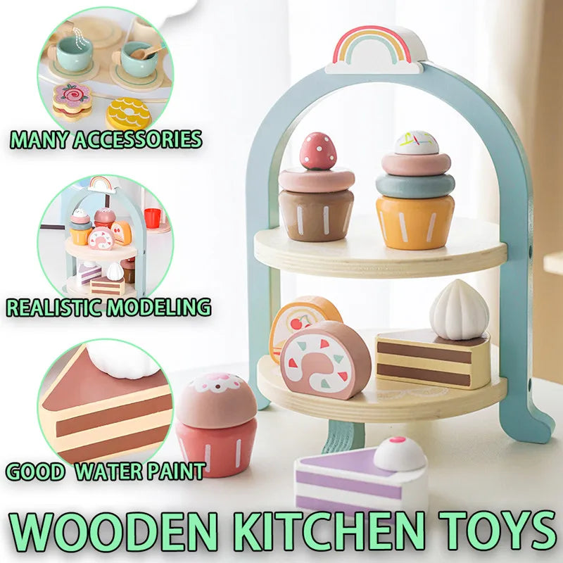 Wooden Pretend Play Kitchen Toy Set