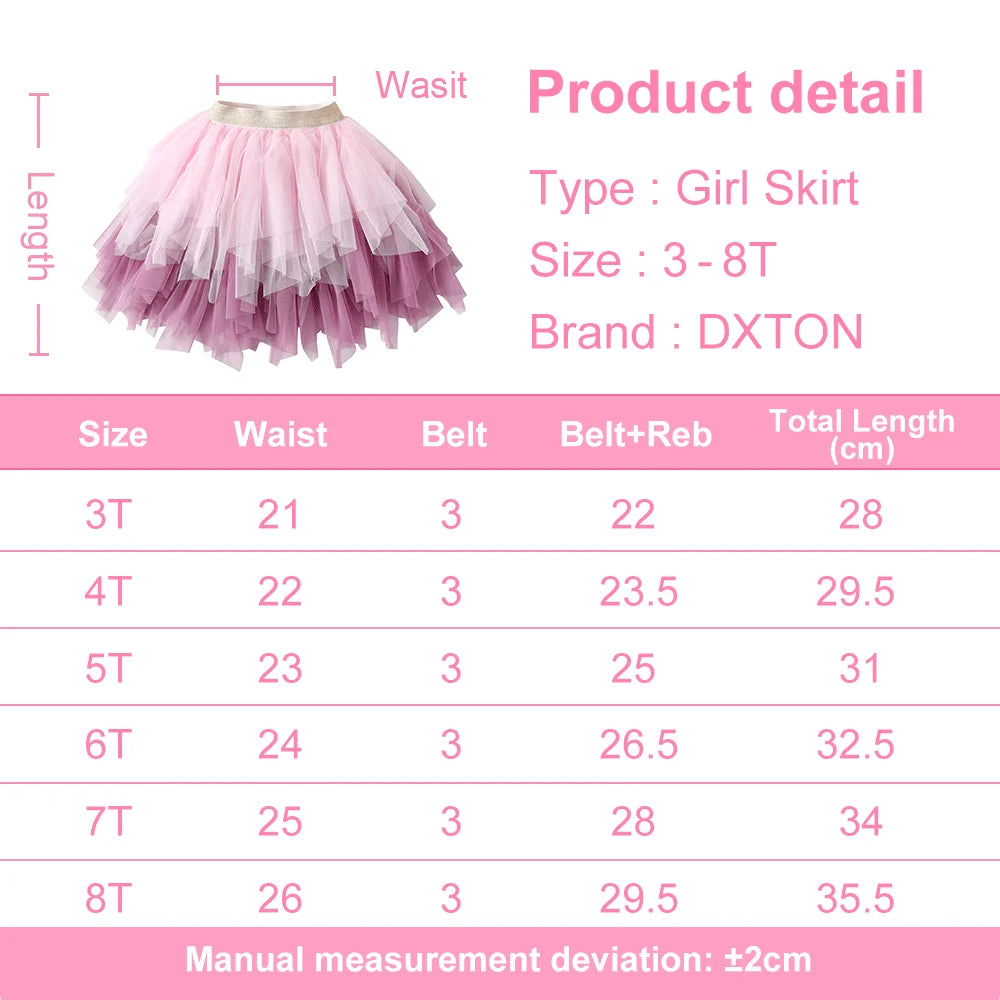 Girls Layered Mesh Ballet Tutu Skirt - Party Dance Style