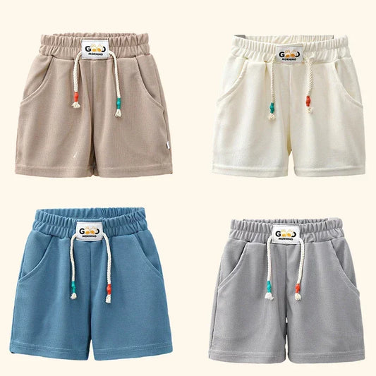 Boys Candy Color Beach Shorts - Elastic Waist Summer Pants