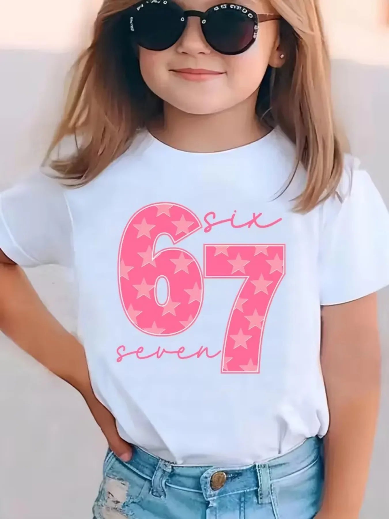 Kids Number Graphic T-Shirt - Loose Short Sleeve Summer Top