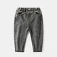 Kids Distressed Denim Jeans - Loose Cotton Blend Casual Pants