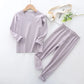 Kids Thermal Underwear Set - Striped Warm Winter Base Layer