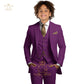 Boys Khaki 3-Piece Suit - Jacket Vest and Pants Tuxedo Set