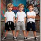 Boys 3-Pack Sweat Shorts - Drawstring Athletic Cotton Set