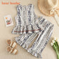 Girls Bubble Sleeve Shirt and Wide Leg Pants Set