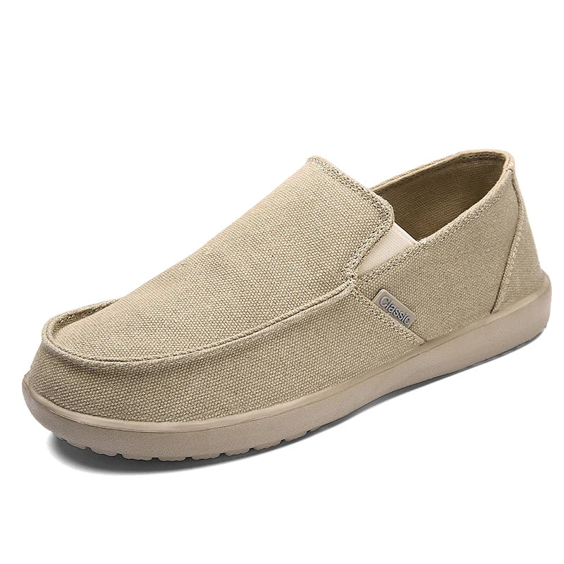 Breathable Canvas Slip-On Sneakers - Casual Walking Shoes