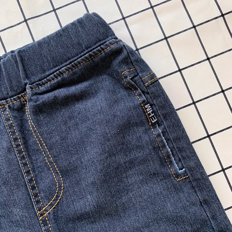 Boys Skinny Denim Jeans - Elastic Waist Casual Trousers