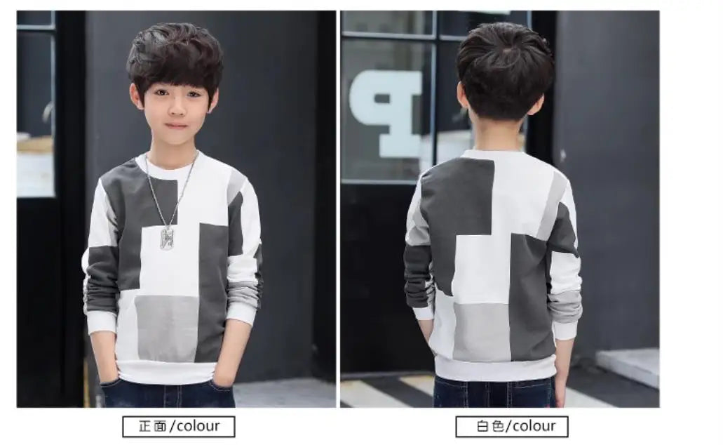Boys Plus Velvet Long Sleeve Hoodie - Autumn Winter Warm Top
