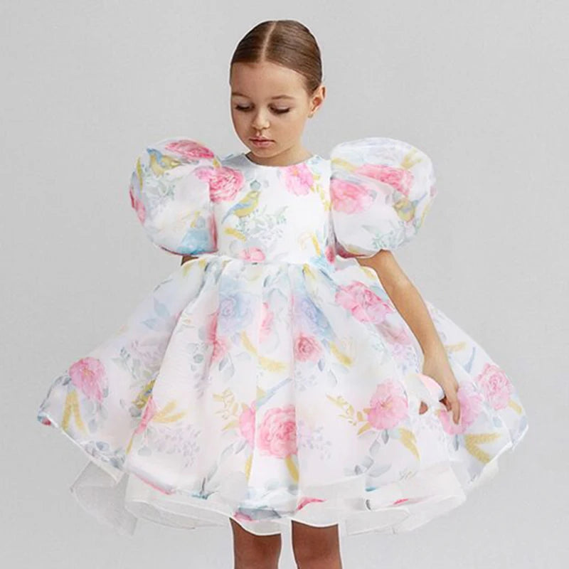 Girls Lace Tulle Pageant Gown - Flower Bridesmaid Dress