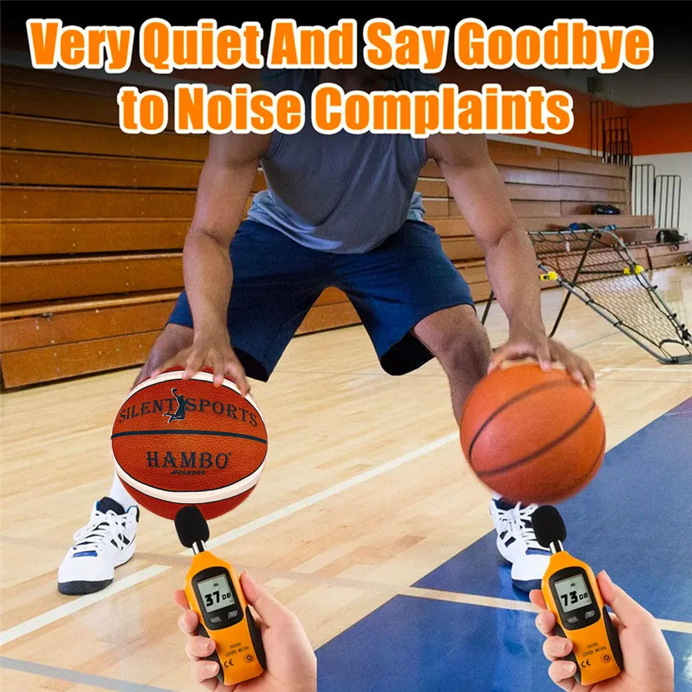 Silent Indoor Basketball With Cover - PU Foam Quiet Dribble Ball