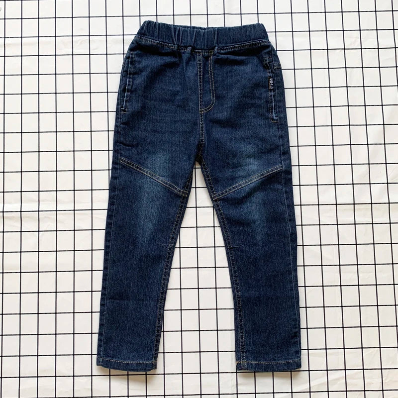 Boys Skinny Denim Jeans - Elastic Waist Casual Trousers