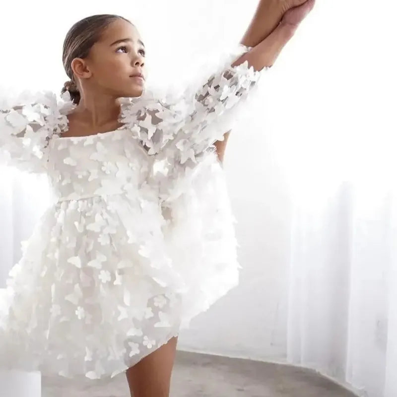 Baby Girls Butterfly Tulle Tutu Dress - Birthday Pageant Look