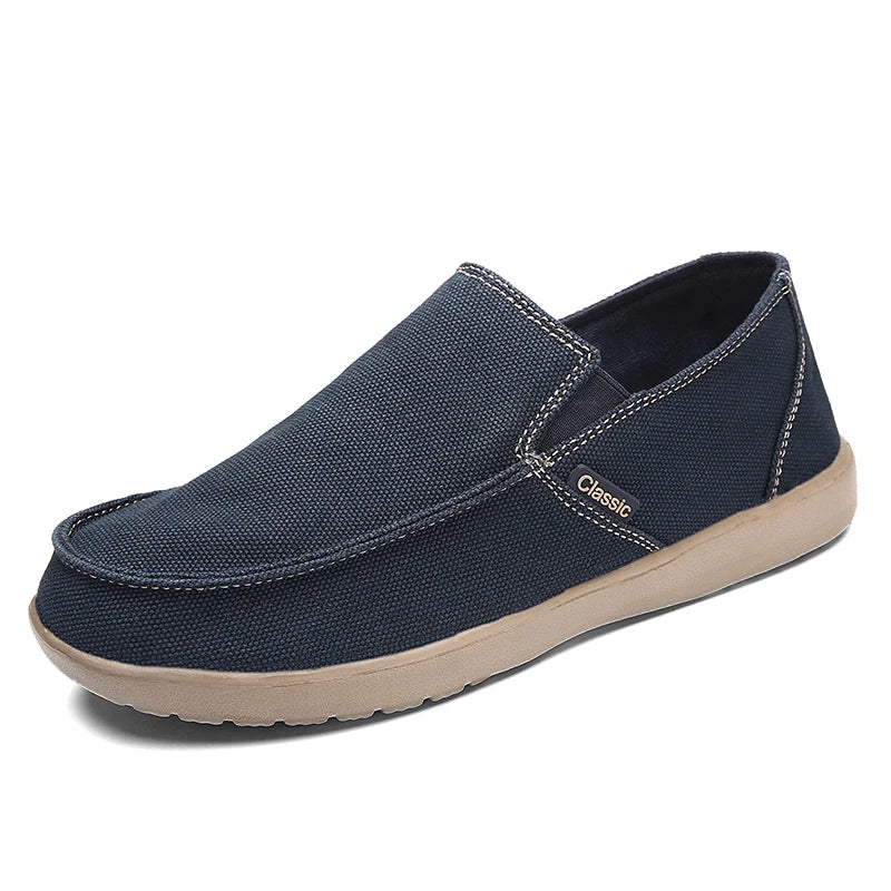 Breathable Canvas Slip-On Sneakers - Casual Walking Shoes