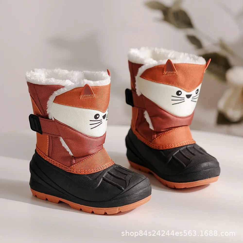 Kids High Top Warm Waterproof Snow Boots