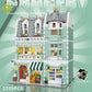 City Corner Coffee Shop Micro Blocks - Street View Architecture Set