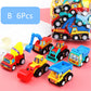 6-Piece Pull Back Car Model Set - Fire Truck Taxi Mini Vehicles