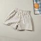 Kids Striped Cotton Blend Shorts - British Style Casual Pants