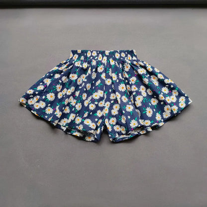 Girls Floral Wide Leg Summer Culotte Shorts