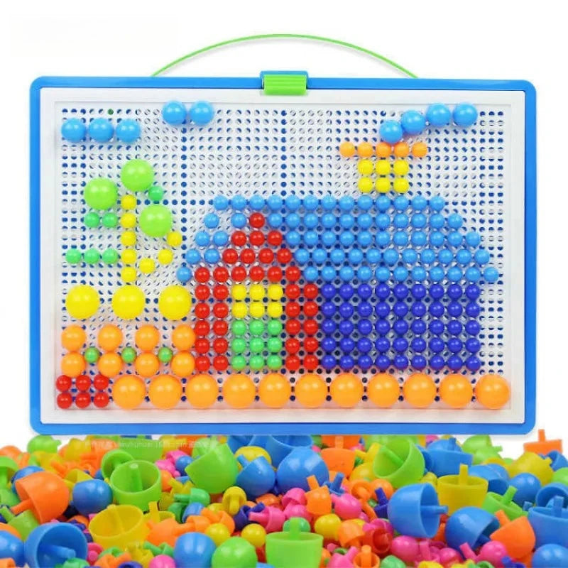 296 Piece Mushroom Nail Bead 3D Puzzle Set