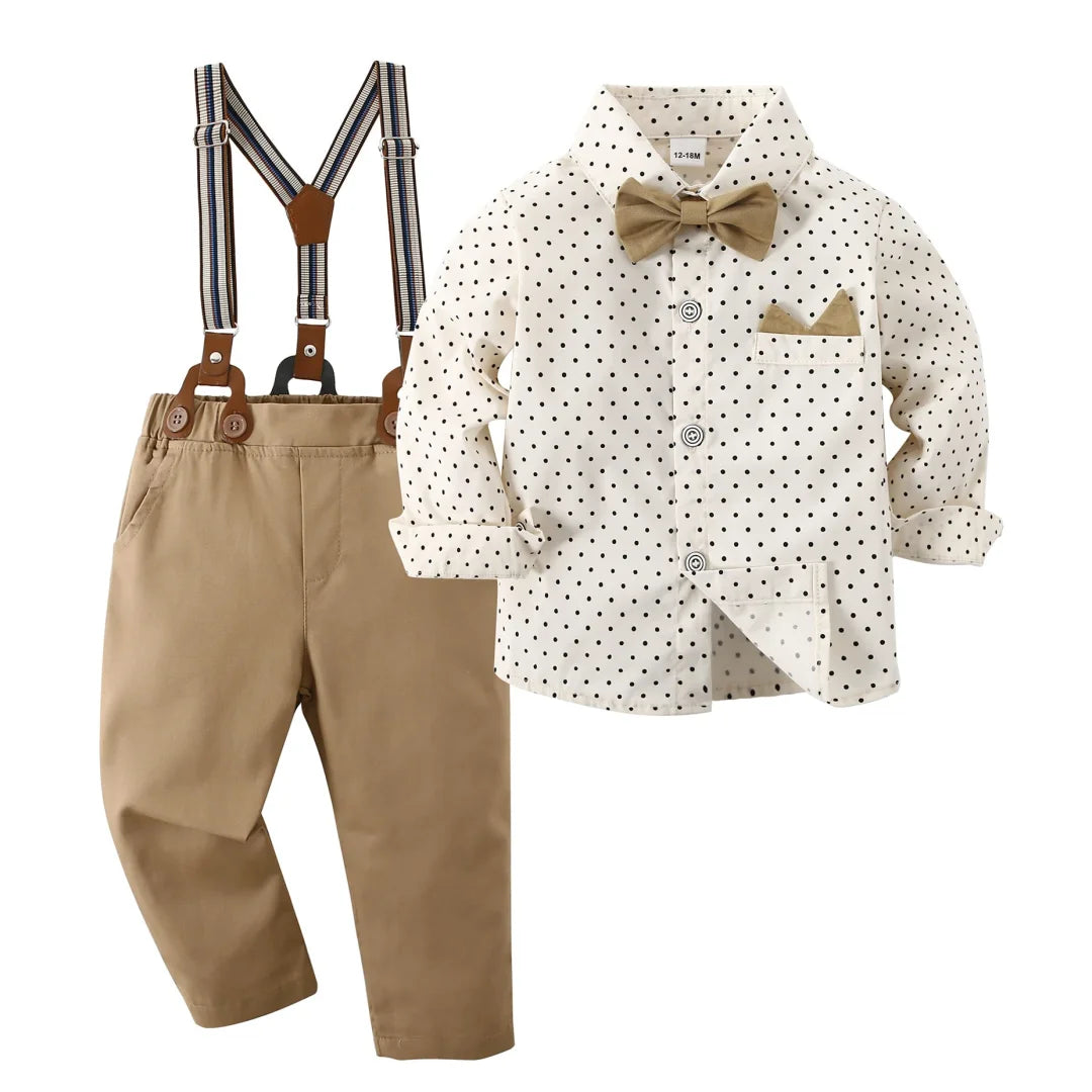 Toddler Boys Formal Bow Tie Suit - Shirt and Pant Party Outfit