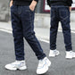Kids Skinny Denim Trousers - Elastic Waist Sports Bottoms