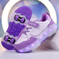 Kids Light-Up Roller Skate Shoes - Removable Wheel Sneakers