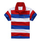 Boys Printed Polo Shirt - Cotton Blend Short Sleeve Lapel Top