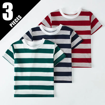 Kids Solid Color Polo Shirt Set - Short Sleeve Lapel Sports Top