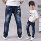 Kids Skinny Denim Trousers - Elastic Waist Sports Bottoms