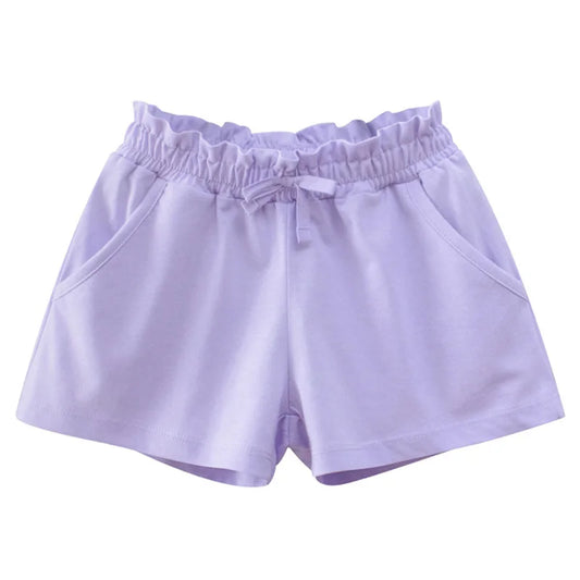 Girls Solid Cotton Casual Summer Shorts