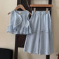 Girls Bubble Sleeve Shirt and Wide Leg Pants Set