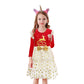 Girls Christmas Sequin Elk Party Dress - Flying Sleeve