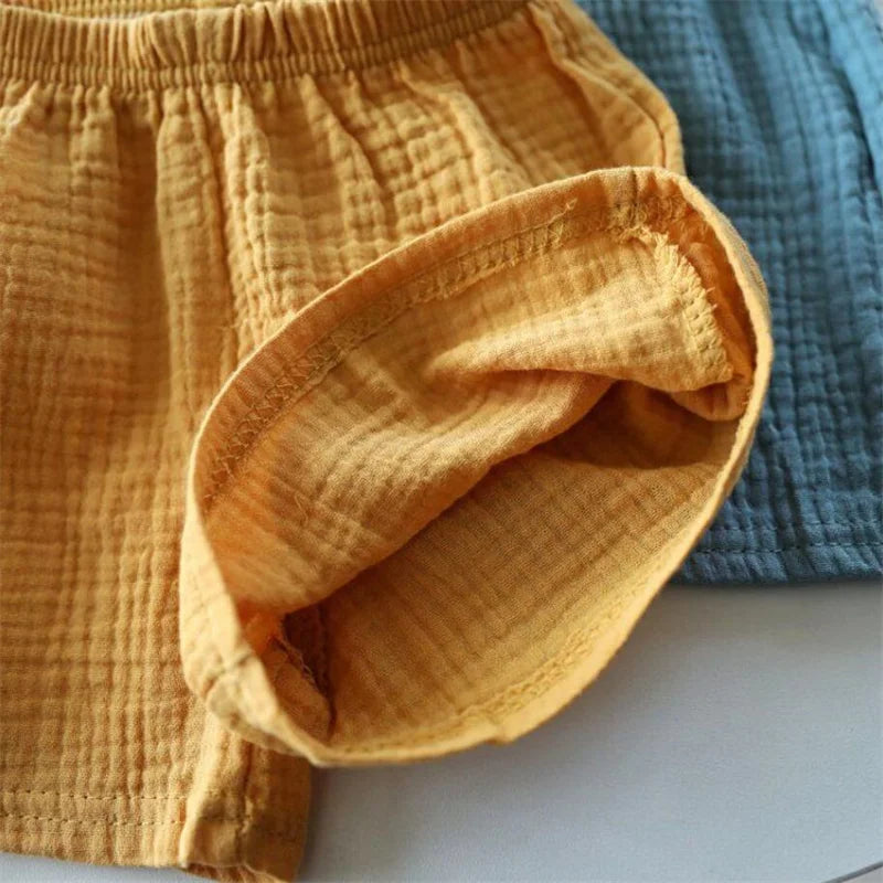Baby Cotton Linen Summer Shorts - Thin Solid Color Pant